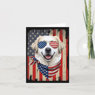 4. Juli Great Pyrenees Hund Amerikanische Flagge U Karte