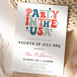 4. Juli GRILLEN Einladung, 4. Juli Einladung, 4. J Einladung