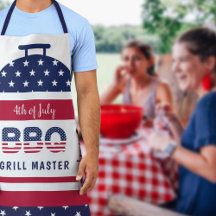 4. Juli Grillen Grillmeister Rot und Blau Grill