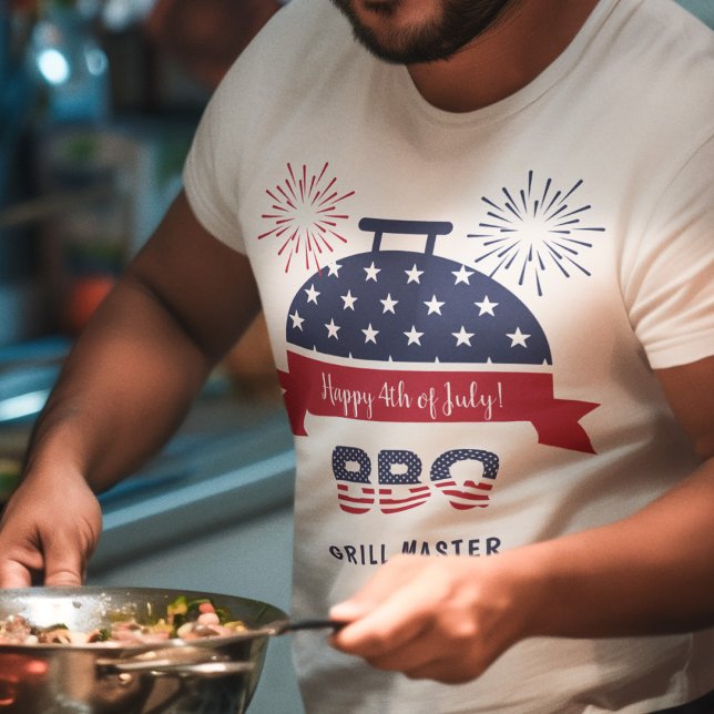 4. Juli Grillen Grillmeister Rot und Blau Grill T-Shirt (Von Creator hochgeladen)