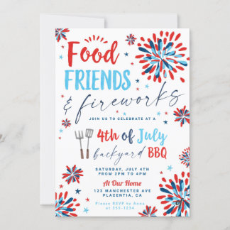 4. Juli GRILLEN Nachbarschaftsblock-Party Einladung