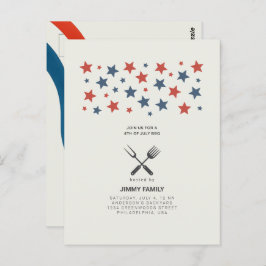 4. Juli GRILLEN Party Einladung Postkarte