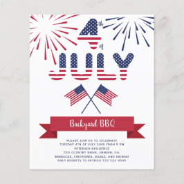 4. Juli Grillen patriotische Party Einladung