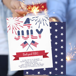 4. Juli Grillen patriotische Party Einladung Flyer