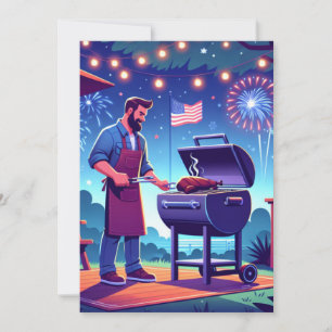 4. Juli Grillfest - Benutzerdefinierte Party Einladung