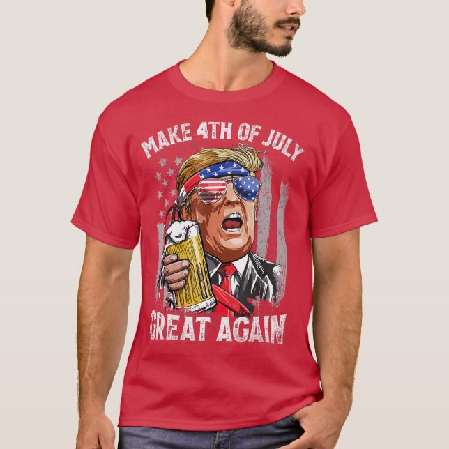 4. Juli Große Trump-Männer Frauen T-Shirt (Vorderseite)