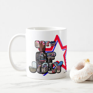 4. Juli Großer Buchstaben Stern Kaffeetasse