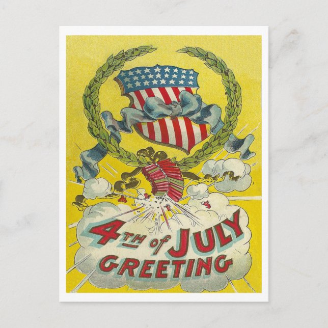 4. Juli Grüße Postkarte (Vorderseite)