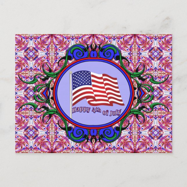 4. Juli Grußkarte Postkarte (Vorderseite)