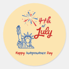 4. Juli-Happy Independence Day Round Sticker