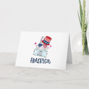 4. Juli-Hase mit USA-Flagge-Sonnenbrille Karte