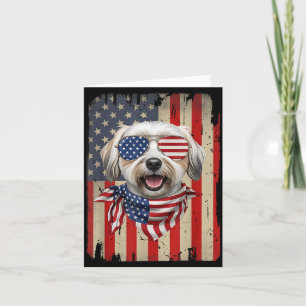 4. Juli Havanese-Hund AAAmerican Flagge USA Karte