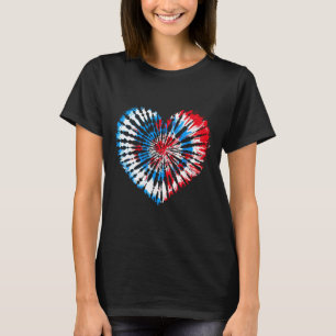 4. Juli Herz-Tie-Dye-Amerikanische-USA-Flagge-Jung T-Shirt