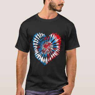 4. Juli Herz-Tie-Dye-Amerikanische-USA-Flagge-Jung T-Shirt