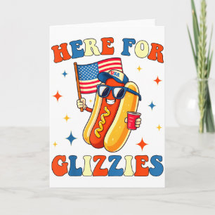 4. Juli hier für Glizzies Hotdog Patriot Männer W Karte