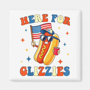 4. Juli hier für Glizzies Hotdog Patriot Männer W Magnet