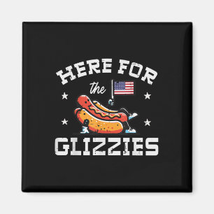4. Juli hier für Glizzies Hotdog Patriot Men W Magnet