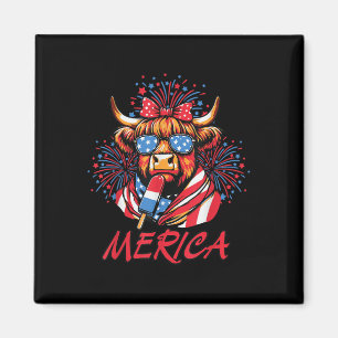 4. Juli Highland Kuh Popsicle Firework Usa Ame Magnet