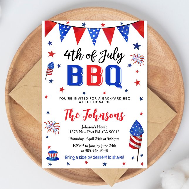 4. Juli Hinterhof BBQ-Einladung Einladung (Von Creator hochgeladen)