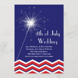4. Juli Hochzeitseinladung mit Chevrons Einladung