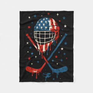 4. Juli Hockey Eiscreme Tropfhelm Sticks Us Fleecedecke