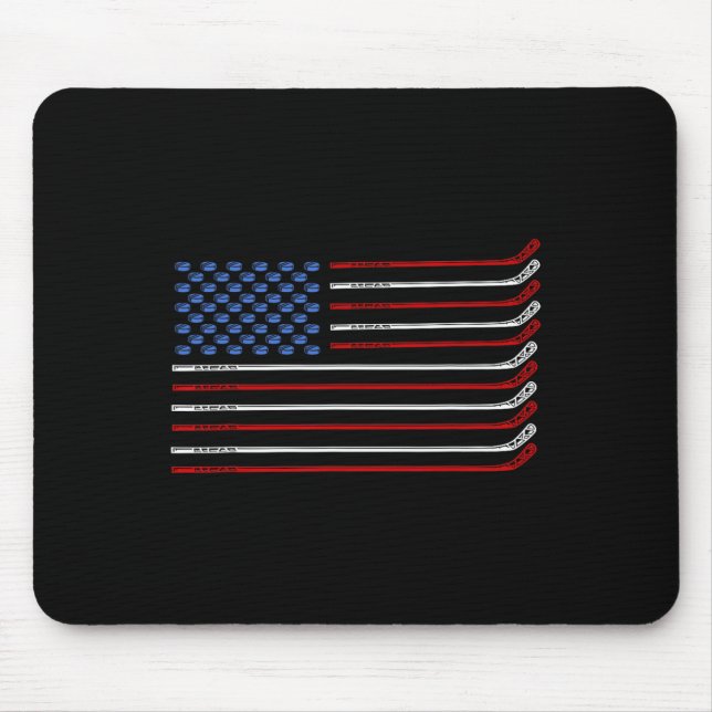 4. Juli Hockey Hockey American Flag USA Patrio Mousepad (Vorne)