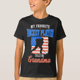 4. Juli Hockey Oma Amerikanische Flagge Opa T-Shirt
