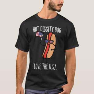4. Juli Hot Diggity Dog USA Flag Hotdog Männer T-Shirt