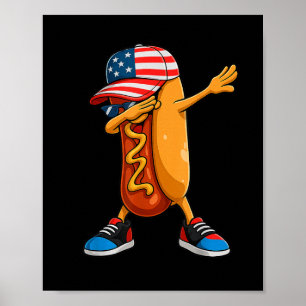 4. Juli Hot Dog Funny Amerikanische Unabhängigkeit Poster