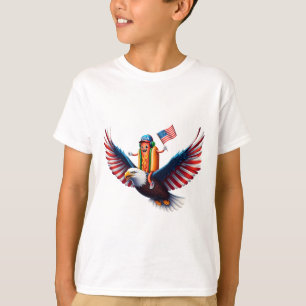 4. Juli Hotdog Adler Patriotisch Usa Amerikanische T-Shirt