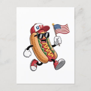 4. Juli Hotdog American Independence 1776 Einladungspostkarte