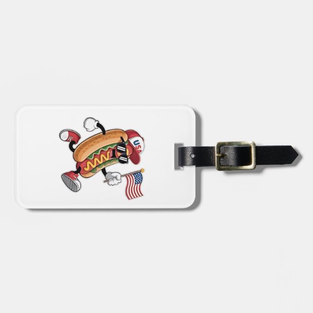 4. Juli Hotdog American Independence 1776 Gepäckanhänger (Vorderseite horizontal)