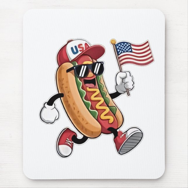 4. Juli Hotdog American Independence 1776 Mousepad (Vorne)