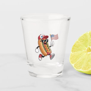 4. Juli Hotdog American Independence 1776 Schnapsglas
