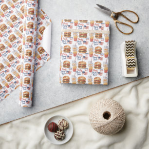 4. Juli Hotdog BBQ-Party Geschenkpapier