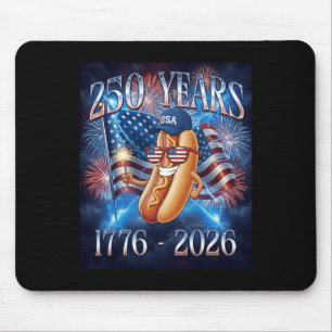 4. Juli Hotdog Feuerwerk Flagge 250. USA-Geburtsta Mousepad