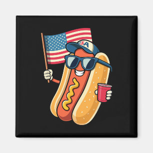 4. Juli Hotdog Funny Amerikanische Unabhängigkeits Magnet