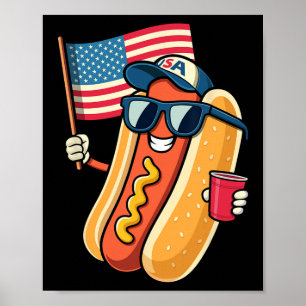 4. Juli Hotdog Funny Amerikanische Unabhängigkeits Poster