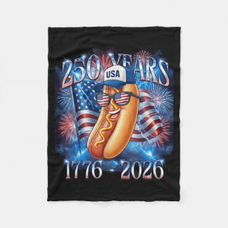 4. Juli Hotdog-Grafik 250. Jahrestag USA Fleecedecke