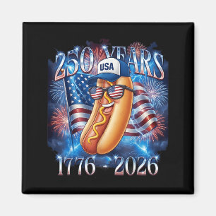 4. Juli Hotdog-Grafik 250. Jahrestag USA Magnet