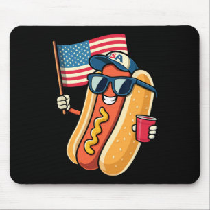 4. Juli Hotdog Lustiger 4. Juli Patriotisch Mousepad