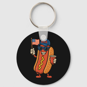 4. Juli Hotdog Lustiger 4. Juli Patriotisch Schlüsselanhänger