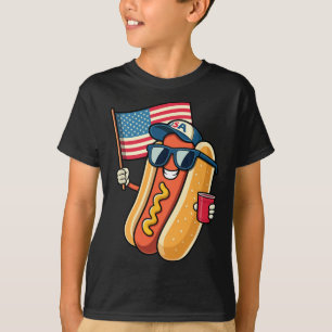 4. Juli Hotdog Lustiger 4. Juli Patriotisch T-Shirt