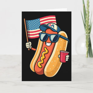 4. Juli Hotdog Lustiges Viertes Juli Patriotisch Karte