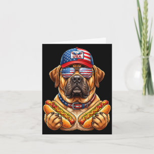 4. Juli Hotdog Mastiff lustig patriotisch USA Karte