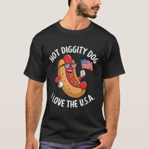 4. Juli Hotdog Patriotic Usa Flag Celebr T-Shirt