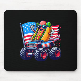 4. Juli Hotdog Sungles Monster Truck Amerikanisch Mousepad