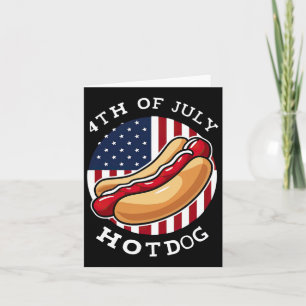 4. Juli Hotdog US American Flag Memorial Day C Karte