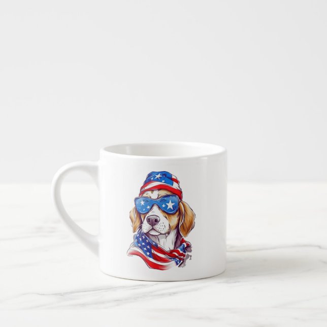 4. Juli Hund Sublimation-66361 Espressotasse (Links)