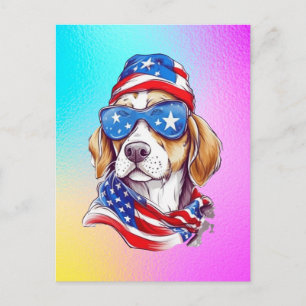 4. Juli Hund Sublimation-66361 Feiertagspostkarte